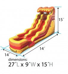 fire20slide204 1720663561 15ft Lava Wave Water Slide #14 27Lx9Wx15H
