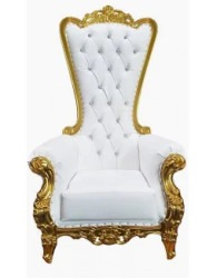 Throne Chair Gold & White
