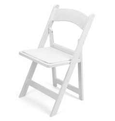 White Resin Chair with Seating Pad